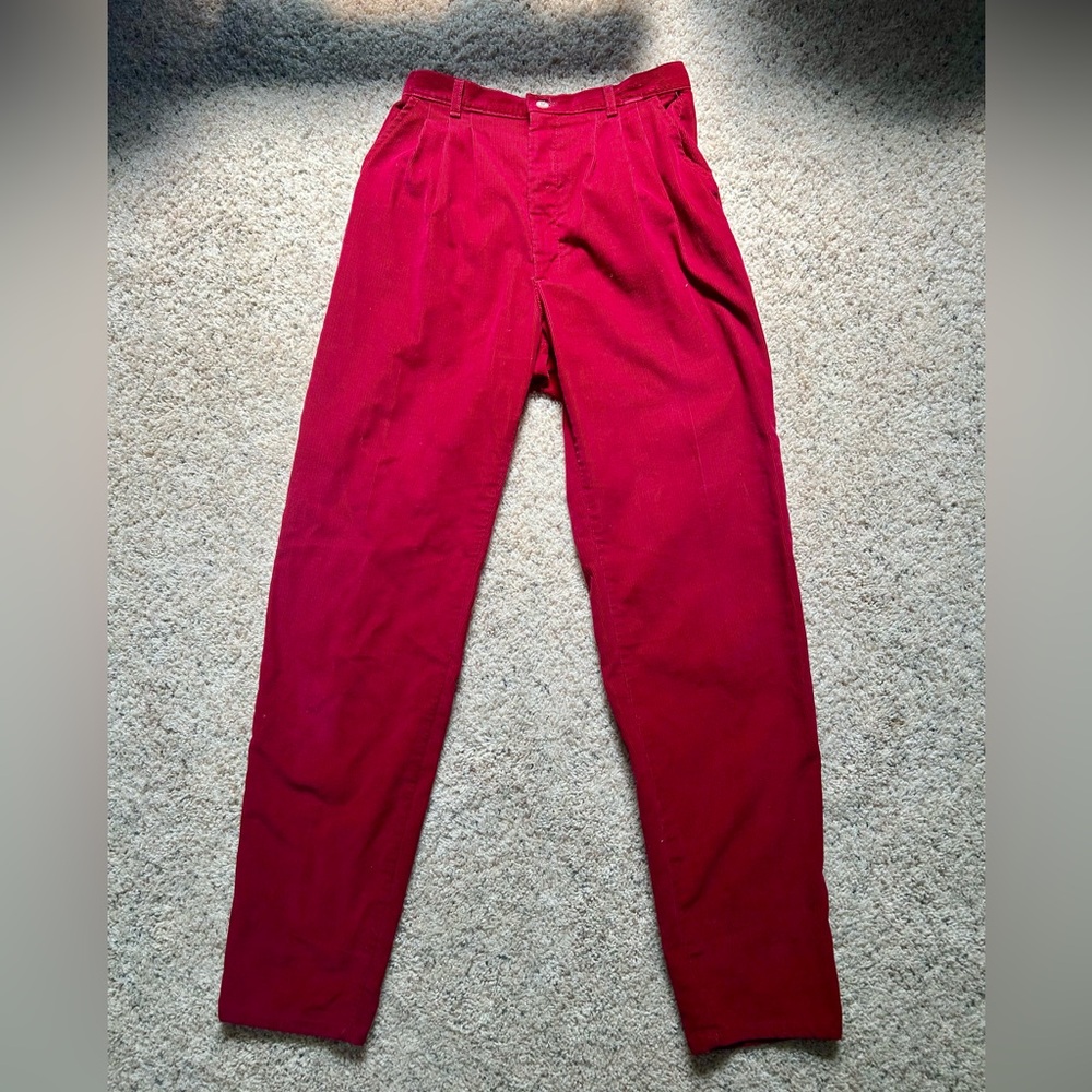 Vintage Lee Red Corduroy Straight Leg Pants size 11